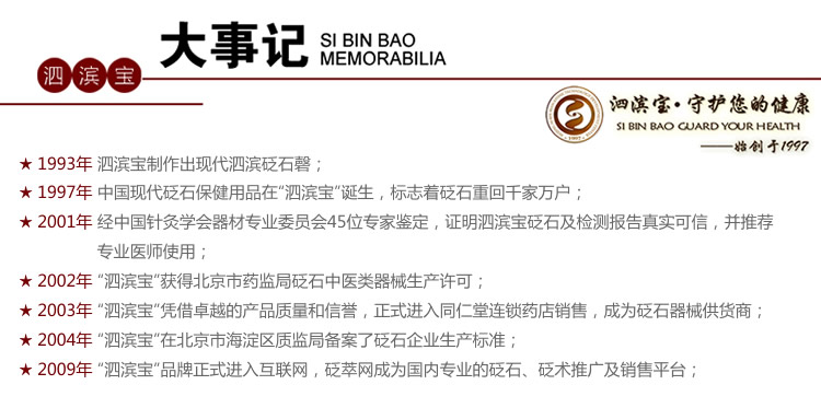 砭萃網(wǎng) ? 泗濱寶品牌說明：大事記